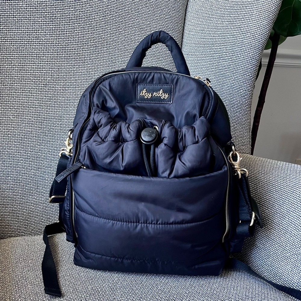 Itzy Ritzy Dream Backpack with Hand Sanitizer Charm | Midnight Black